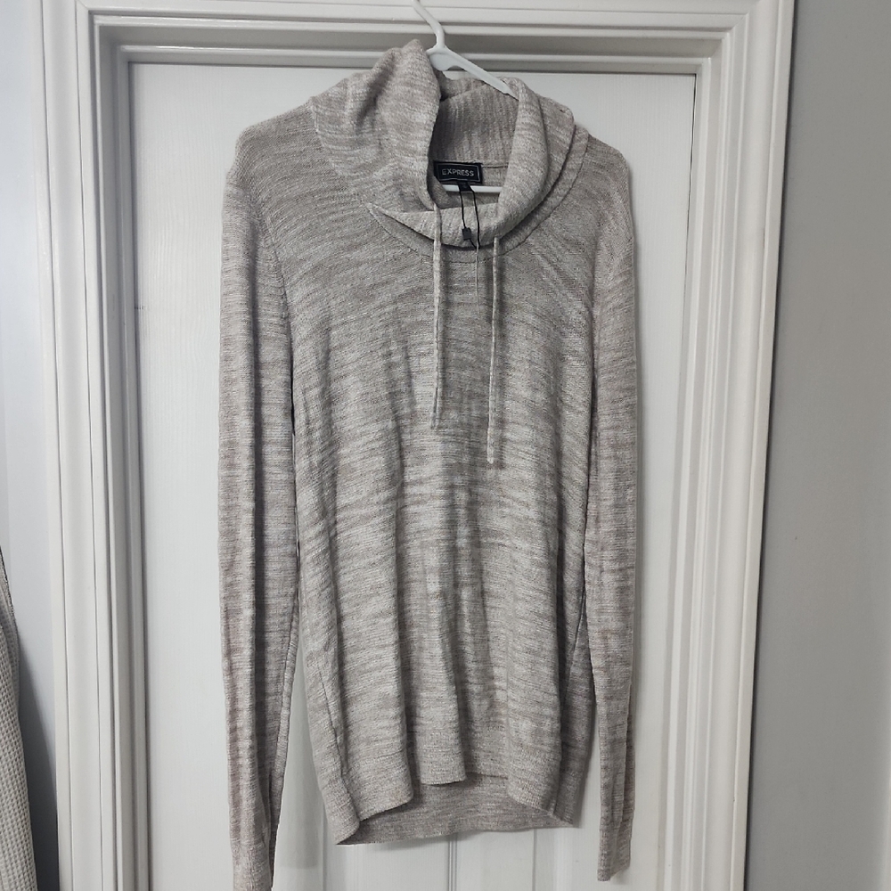 Express Men's Gray Turtleneck Sweater